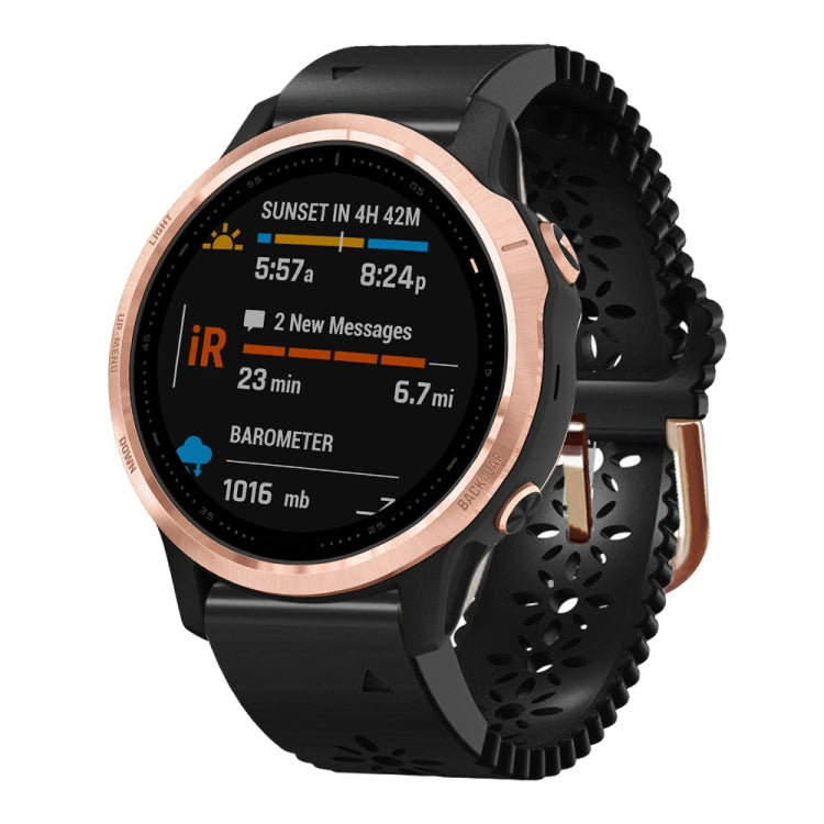 Bracelet de montre en silicone pour femme 20 mm avec poinçon dentelle, For Garmin Fenix 7S, For Garmin Fenix 7S Solar, For Garmin Fenix 7S Sapphire Solar, For Garmin Instinct 2S, For Garmin Fenix 6S, For Garmin Fenix 6S Pro, For Garmin Fenix 5S