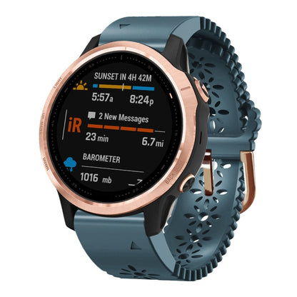 Bracelet de montre en silicone pour femme 20 mm avec poinçon dentelle, For Garmin Fenix 7S, For Garmin Fenix 7S Solar, For Garmin Fenix 7S Sapphire Solar, For Garmin Instinct 2S, For Garmin Fenix 6S, For Garmin Fenix 6S Pro, For Garmin Fenix 5S