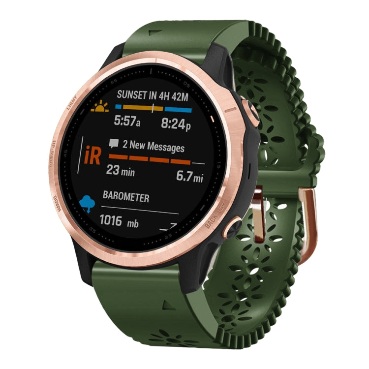 Bracelet de montre en silicone pour femme 20 mm avec poinçon dentelle, For Garmin Fenix 7S, For Garmin Fenix 7S Solar, For Garmin Fenix 7S Sapphire Solar, For Garmin Instinct 2S, For Garmin Fenix 6S, For Garmin Fenix 6S Pro, For Garmin Fenix 5S