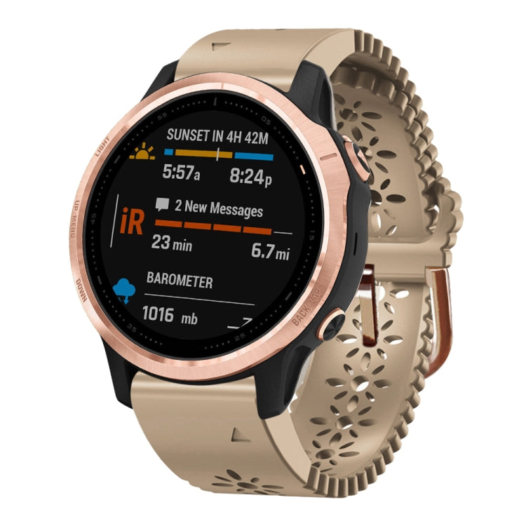 Bracelet de montre en silicone pour femme 20 mm avec poinçon dentelle, For Garmin Fenix 7S, For Garmin Fenix 7S Solar, For Garmin Fenix 7S Sapphire Solar, For Garmin Instinct 2S, For Garmin Fenix 6S, For Garmin Fenix 6S Pro, For Garmin Fenix 5S