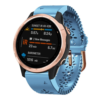 Bracelet de montre en silicone pour femme 20 mm avec poinçon dentelle, For Garmin Fenix 7S, For Garmin Fenix 7S Solar, For Garmin Fenix 7S Sapphire Solar, For Garmin Instinct 2S, For Garmin Fenix 6S, For Garmin Fenix 6S Pro, For Garmin Fenix 5S