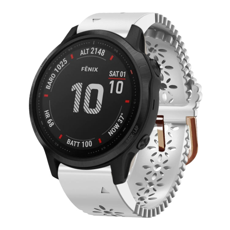 Bracelet de montre en silicone pour femme 20 mm avec poinçon dentelle, For Garmin Fenix 7S, For Garmin Fenix 7S Solar, For Garmin Fenix 7S Sapphire Solar, For Garmin Instinct 2S, For Garmin Fenix 6S, For Garmin Fenix 6S Pro, For Garmin Fenix 5S