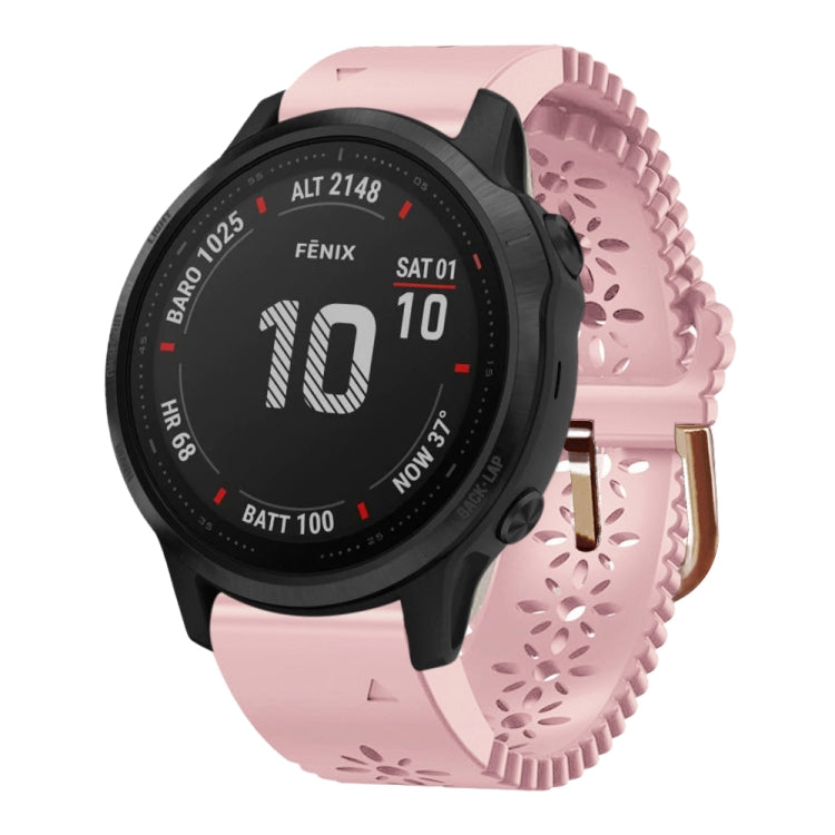 Bracelet de montre en silicone pour femme 20 mm avec poinçon dentelle, For Garmin Fenix 7S, For Garmin Fenix 7S Solar, For Garmin Fenix 7S Sapphire Solar, For Garmin Instinct 2S, For Garmin Fenix 6S, For Garmin Fenix 6S Pro, For Garmin Fenix 5S