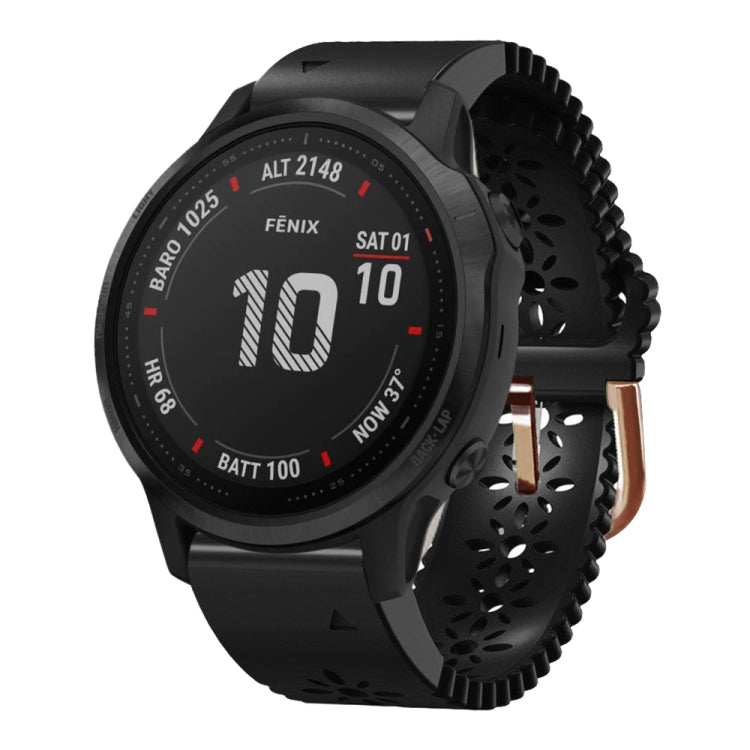 Bracelet de montre en silicone pour femme 20 mm avec poinçon dentelle, For Garmin Fenix 7S, For Garmin Fenix 7S Solar, For Garmin Fenix 7S Sapphire Solar, For Garmin Instinct 2S, For Garmin Fenix 6S, For Garmin Fenix 6S Pro, For Garmin Fenix 5S