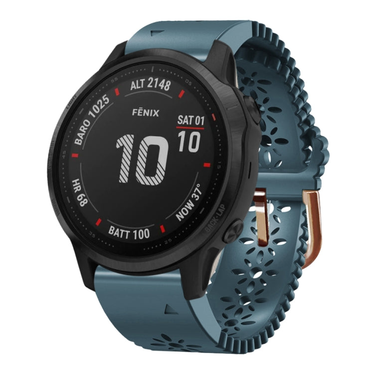 Bracelet de montre en silicone pour femme 20 mm avec poinçon dentelle, For Garmin Fenix 7S, For Garmin Fenix 7S Solar, For Garmin Fenix 7S Sapphire Solar, For Garmin Instinct 2S, For Garmin Fenix 6S, For Garmin Fenix 6S Pro, For Garmin Fenix 5S