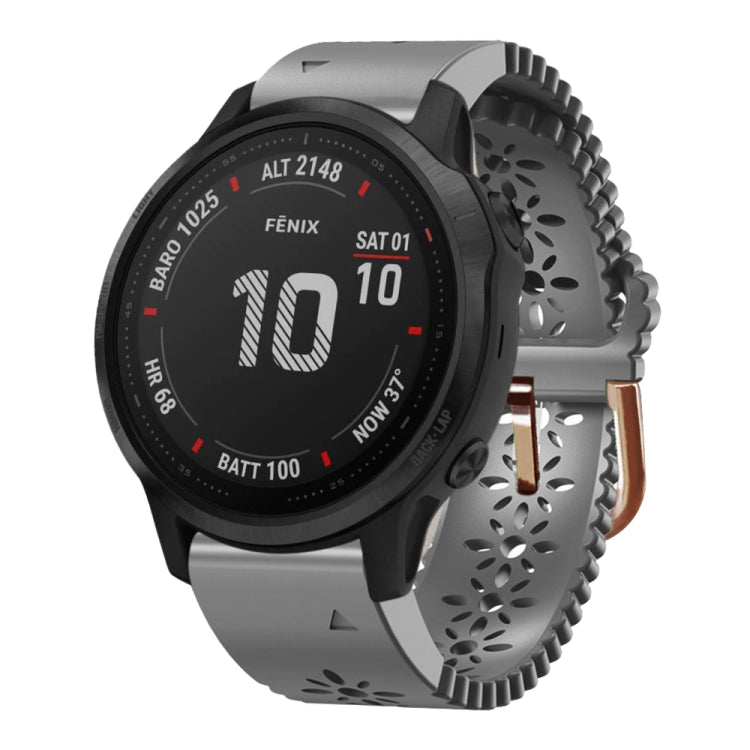 Bracelet de montre en silicone pour femme 20 mm avec poinçon dentelle, For Garmin Fenix 7S, For Garmin Fenix 7S Solar, For Garmin Fenix 7S Sapphire Solar, For Garmin Instinct 2S, For Garmin Fenix 6S, For Garmin Fenix 6S Pro, For Garmin Fenix 5S