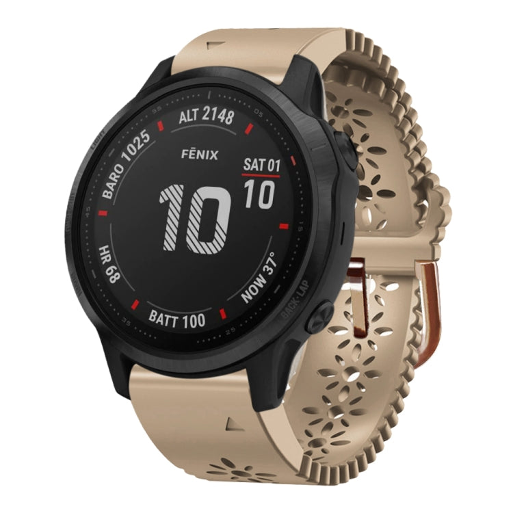 Bracelet de montre en silicone pour femme 20 mm avec poinçon dentelle, For Garmin Fenix 7S, For Garmin Fenix 7S Solar, For Garmin Fenix 7S Sapphire Solar, For Garmin Instinct 2S, For Garmin Fenix 6S, For Garmin Fenix 6S Pro, For Garmin Fenix 5S
