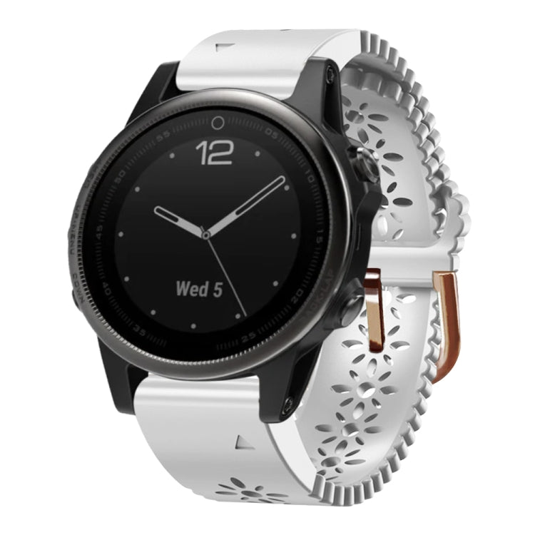 Bracelet de montre en silicone pour femme 20 mm avec poinçon dentelle, For Garmin Fenix 7S, For Garmin Fenix 7S Solar, For Garmin Fenix 7S Sapphire Solar, For Garmin Instinct 2S, For Garmin Fenix 6S, For Garmin Fenix 6S Pro, For Garmin Fenix 5S