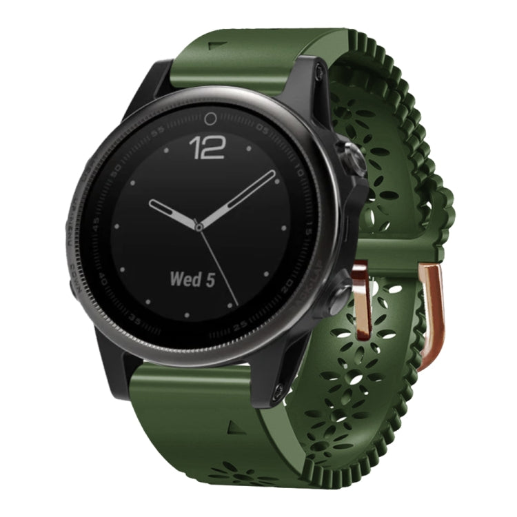 Bracelet de montre en silicone pour femme 20 mm avec poinçon dentelle, For Garmin Fenix 7S, For Garmin Fenix 7S Solar, For Garmin Fenix 7S Sapphire Solar, For Garmin Instinct 2S, For Garmin Fenix 6S, For Garmin Fenix 6S Pro, For Garmin Fenix 5S