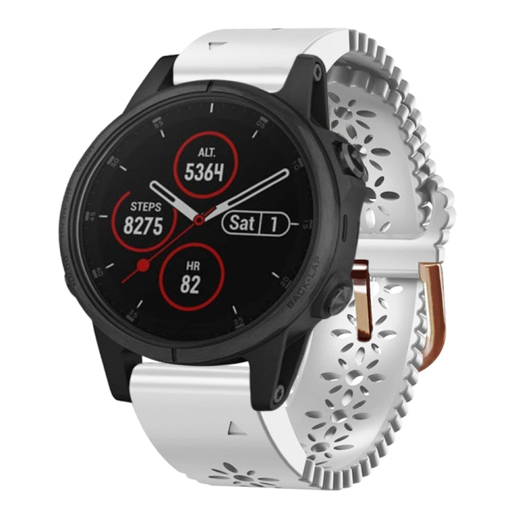 Bracelet de montre en silicone pour femme 20 mm avec poinçon dentelle, For Garmin Fenix 5S Plus