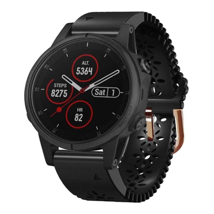 Bracelet de montre en silicone pour femme 20 mm avec poinçon dentelle, For Garmin Fenix 5S Plus