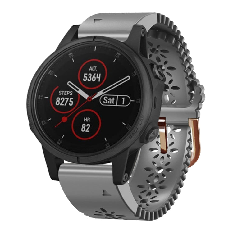 Bracelet de montre en silicone pour femme 20 mm avec poinçon dentelle, For Garmin Fenix 5S Plus