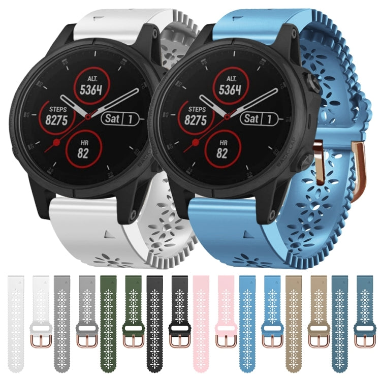 Bracelet de montre en silicone pour femme 20 mm avec poinçon dentelle, For Garmin Fenix 5S Plus