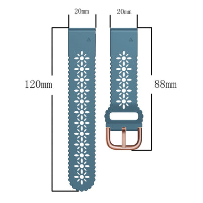 Bracelet de montre en silicone pour femme 20 mm avec poinçon dentelle, For Garmin Fenix 5S Plus