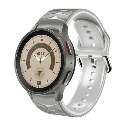 Bracelet de montre en silicone à texture incurvée, For Samsung Galaxy Watch 5 44mm, For Samsung Galaxy Watch 5 40mm, For Samsung Galaxy Watch 5 Pro 45mm, For Samsung Galaxy Watch 4 44mm