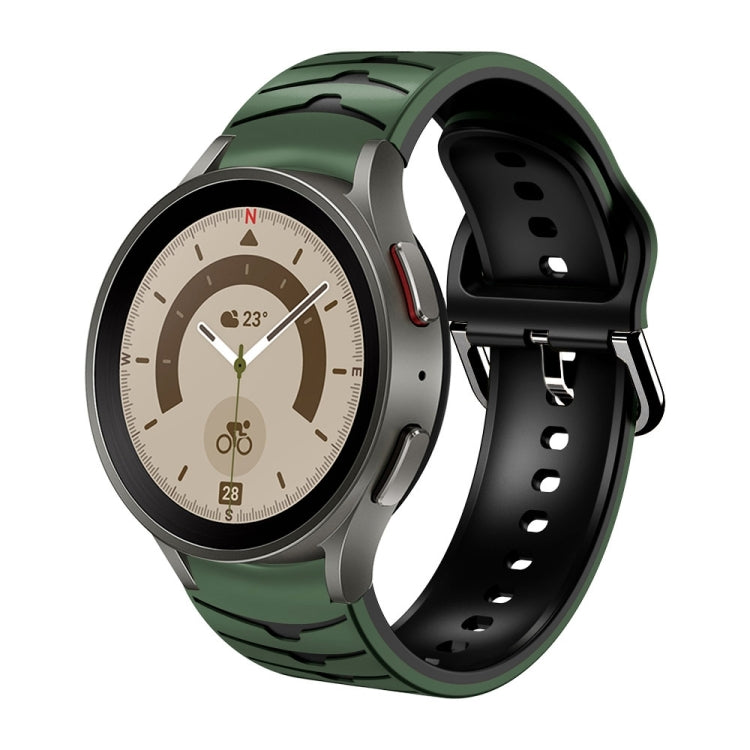 Bracelet de montre en silicone à texture incurvée, For Samsung Galaxy Watch 5 44mm, For Samsung Galaxy Watch 5 40mm, For Samsung Galaxy Watch 5 Pro 45mm, For Samsung Galaxy Watch 4 44mm