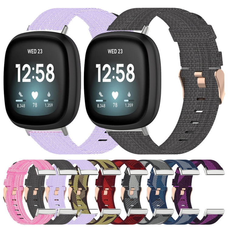 Bracelet de montre en toile tissée en nylon, For Fitbit Versa 3, For Fitbit Sense