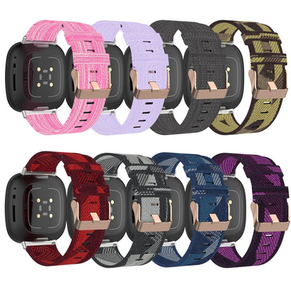 Bracelet de montre en toile tissée en nylon, For Fitbit Versa 3, For Fitbit Sense
