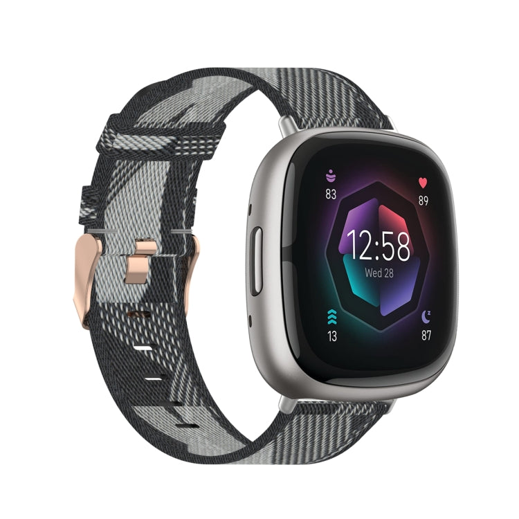 Bracelet de montre en toile tissée en nylon, For Fitbit Versa 3, For Fitbit Sense
