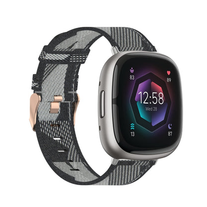 Bracelet de montre en toile tissée en nylon, For Fitbit Versa 3, For Fitbit Sense