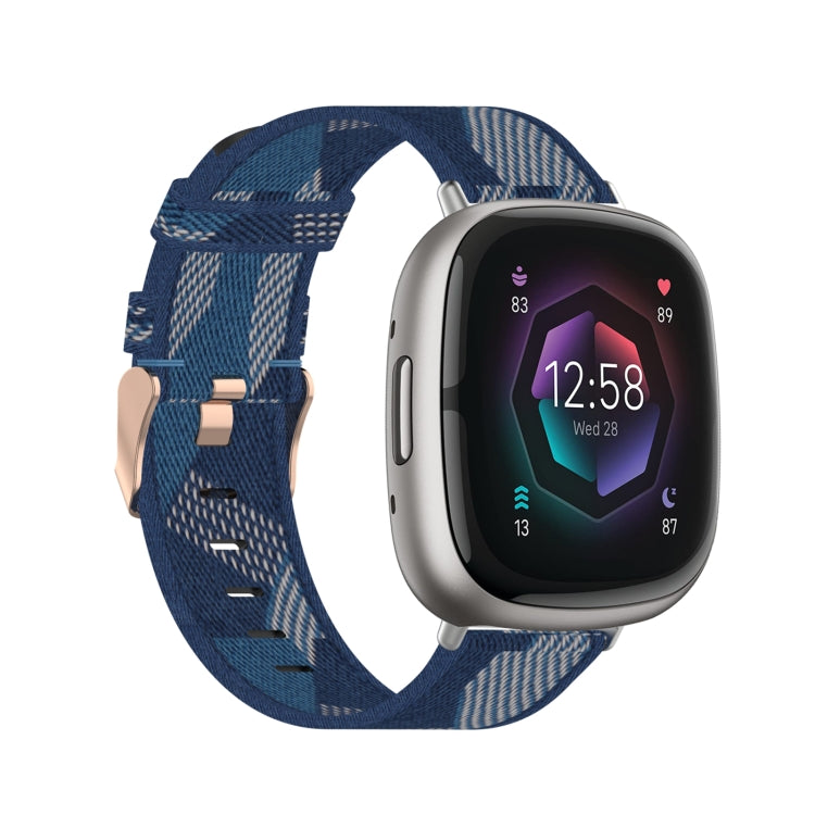 Bracelet de montre en toile tissée en nylon, For Fitbit Versa 3, For Fitbit Sense