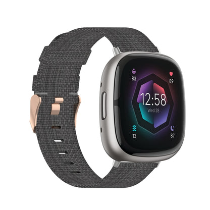 Bracelet de montre en toile tissée en nylon, For Fitbit Versa 3, For Fitbit Sense