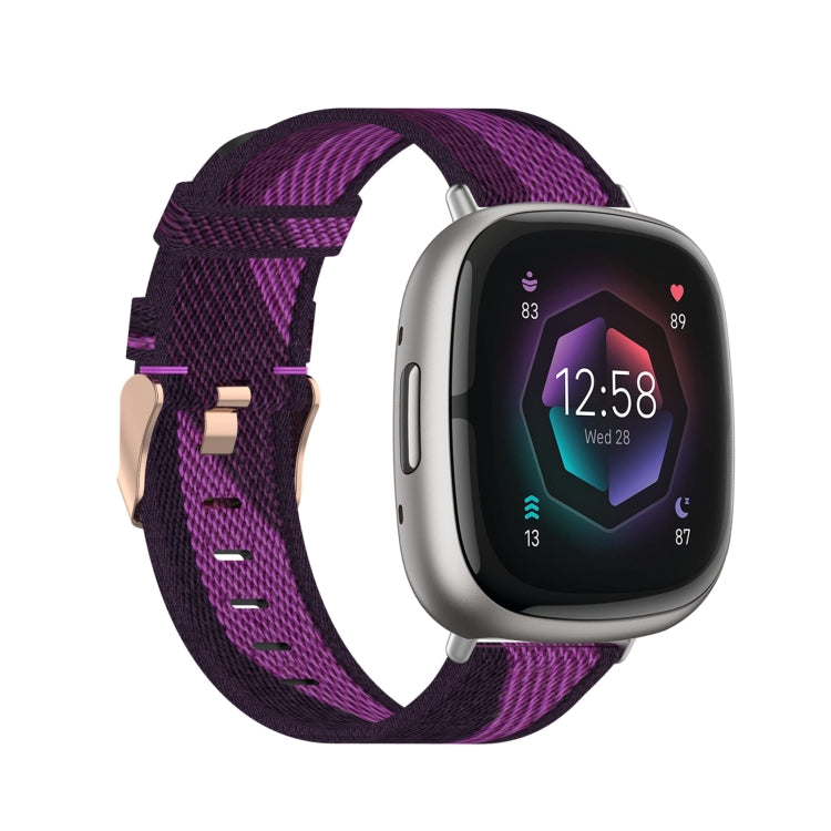 Bracelet de montre en toile tissée en nylon, For Fitbit Versa 3, For Fitbit Sense