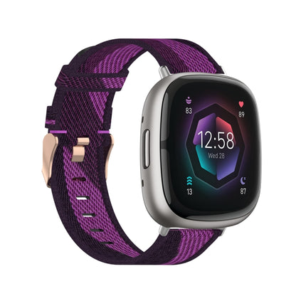 Bracelet de montre en toile tissée en nylon, For Fitbit Versa 3, For Fitbit Sense