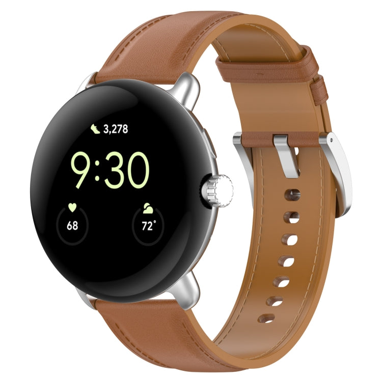 Bracelet de montre en cuir en relief, For Google Pixel Watch 4 / 3 / 2 / 1 41mm