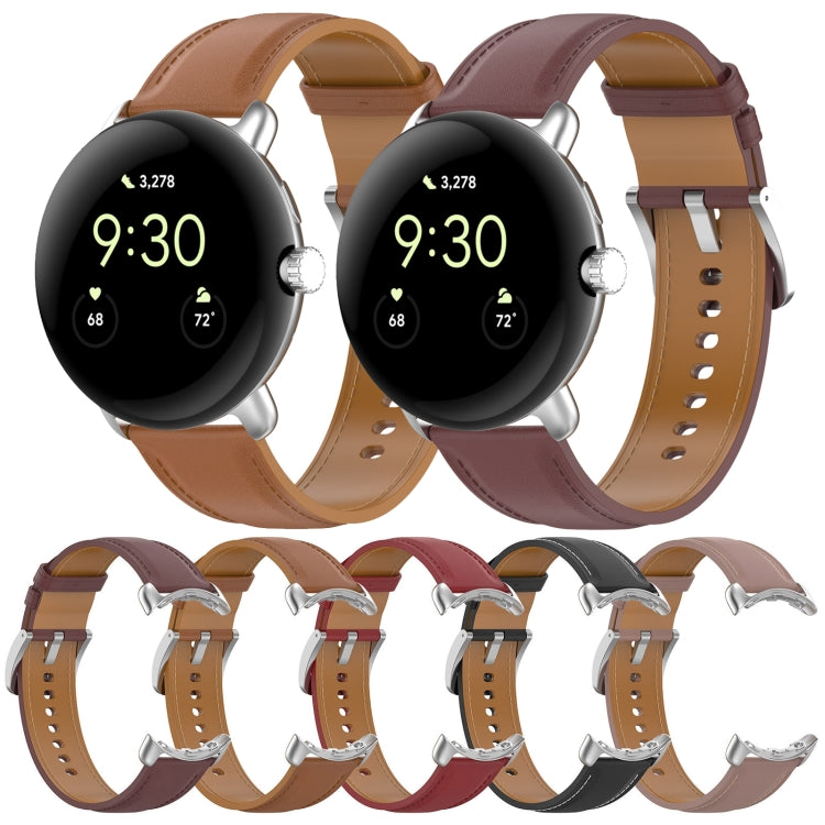 Bracelet de montre en cuir en relief, For Google Pixel Watch 4 / 3 / 2 / 1 41mm