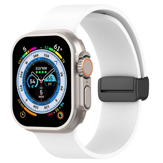 Bracelet de montre en silicone lisse à boucle noire magnétique, For Apple Watch Ultra 49mm, For Apple Watch Series 8&7 45mm, For Apple Watch Series 8&7 41mm