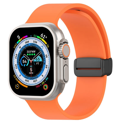 Bracelet de montre en silicone lisse à boucle noire magnétique, For Apple Watch Ultra 49mm, For Apple Watch Series 8&7 45mm, For Apple Watch Series 8&7 41mm