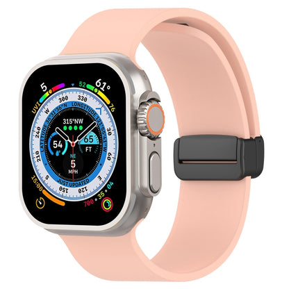 Bracelet de montre en silicone lisse à boucle noire magnétique, For Apple Watch Ultra 49mm, For Apple Watch Series 8&7 45mm, For Apple Watch Series 8&7 41mm