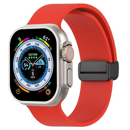 Bracelet de montre en silicone lisse à boucle noire magnétique, For Apple Watch Ultra 49mm, For Apple Watch Series 8&7 45mm, For Apple Watch Series 8&7 41mm