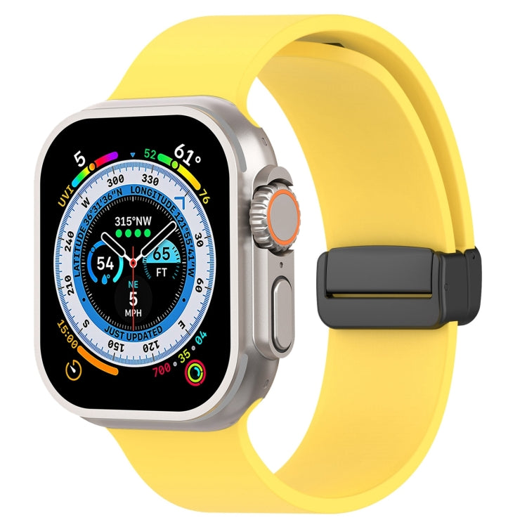 Bracelet de montre en silicone lisse à boucle noire magnétique, For Apple Watch Ultra 49mm, For Apple Watch Series 8&7 45mm, For Apple Watch Series 8&7 41mm