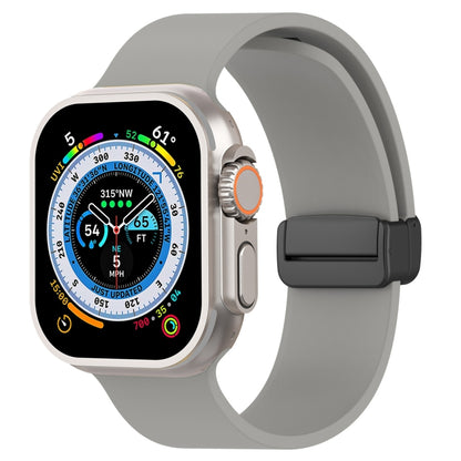 Bracelet de montre en silicone lisse à boucle noire magnétique, For Apple Watch Ultra 49mm, For Apple Watch Series 8&7 45mm, For Apple Watch Series 8&7 41mm