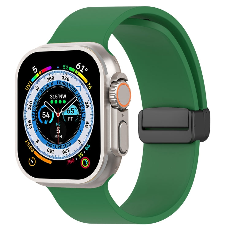 Bracelet de montre en silicone lisse à boucle noire magnétique, For Apple Watch Ultra 49mm, For Apple Watch Series 8&7 45mm, For Apple Watch Series 8&7 41mm