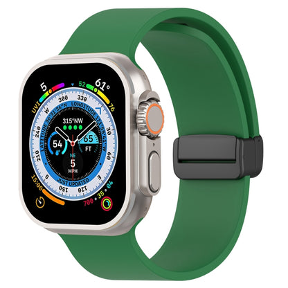 Bracelet de montre en silicone lisse à boucle noire magnétique, For Apple Watch Ultra 49mm, For Apple Watch Series 8&7 45mm, For Apple Watch Series 8&7 41mm