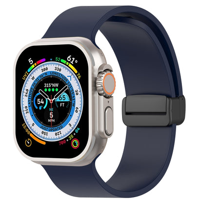 Bracelet de montre en silicone lisse à boucle noire magnétique, For Apple Watch Ultra 49mm, For Apple Watch Series 8&7 45mm, For Apple Watch Series 8&7 41mm