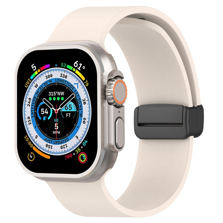 Bracelet de montre en silicone lisse à boucle noire magnétique, For Apple Watch Ultra 49mm, For Apple Watch Series 8&7 45mm, For Apple Watch Series 8&7 41mm