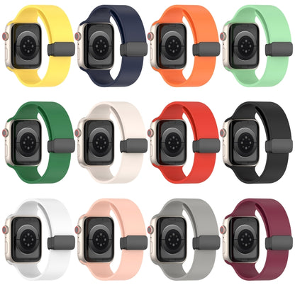 Bracelet de montre en silicone lisse à boucle noire magnétique, For Apple Watch Ultra 49mm, For Apple Watch Series 8&7 45mm, For Apple Watch Series 8&7 41mm