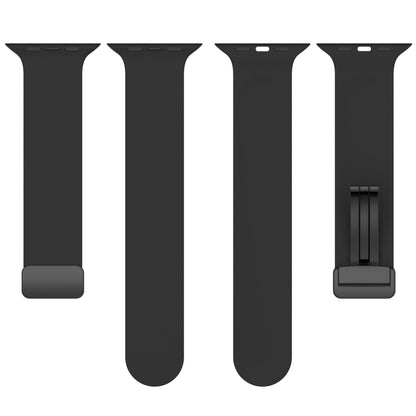 Bracelet de montre en silicone lisse à boucle noire magnétique, For Apple Watch Ultra 49mm, For Apple Watch Series 8&7 45mm, For Apple Watch Series 8&7 41mm