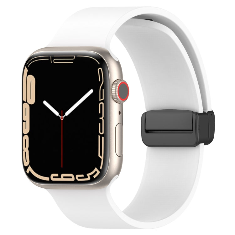 Bracelet de montre en silicone lisse à boucle noire magnétique, For Apple Watch Ultra 49mm, For Apple Watch Series 8&7 45mm, For Apple Watch Series 8&7 41mm