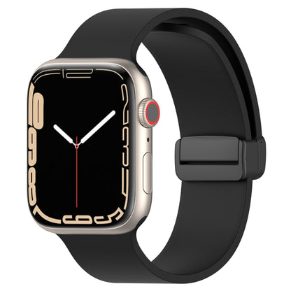 Bracelet de montre en silicone lisse à boucle noire magnétique, For Apple Watch Ultra 49mm, For Apple Watch Series 8&7 45mm, For Apple Watch Series 8&7 41mm