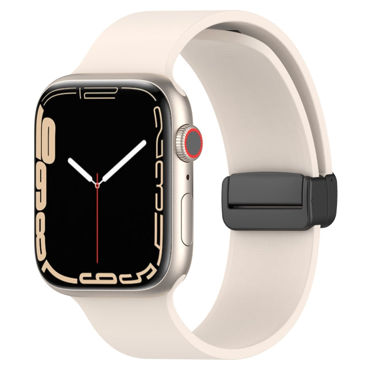 Bracelet de montre en silicone lisse à boucle noire magnétique, For Apple Watch Ultra 49mm, For Apple Watch Series 8&7 45mm, For Apple Watch Series 8&7 41mm