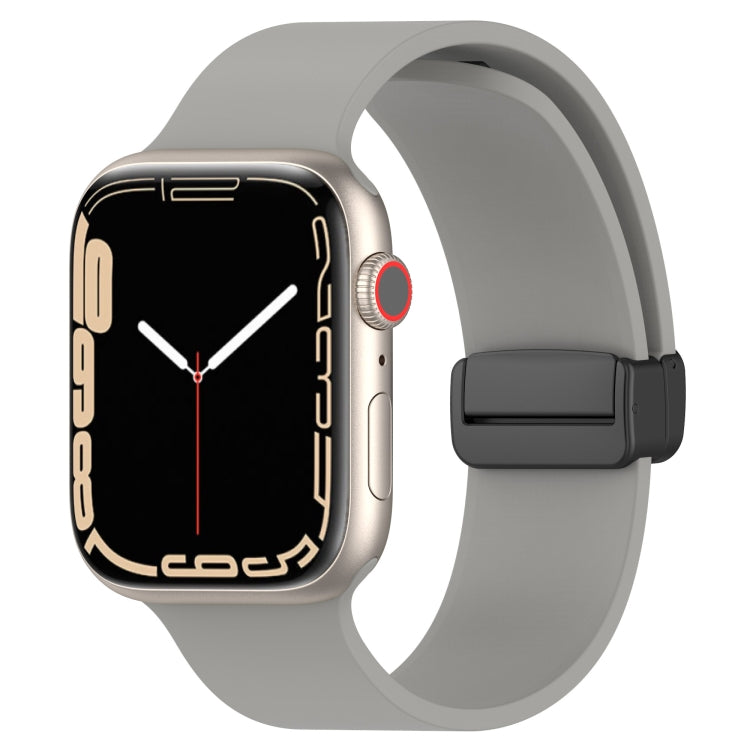 Bracelet de montre en silicone lisse à boucle noire magnétique, For Apple Watch Ultra 49mm, For Apple Watch Series 8&7 45mm, For Apple Watch Series 8&7 41mm