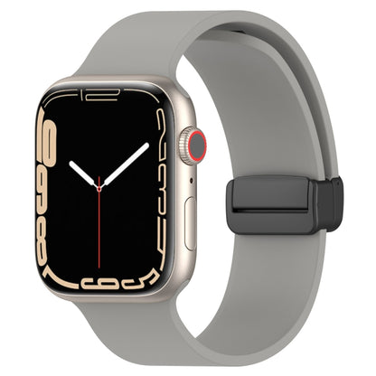 Bracelet de montre en silicone lisse à boucle noire magnétique, For Apple Watch Ultra 49mm, For Apple Watch Series 8&7 45mm, For Apple Watch Series 8&7 41mm