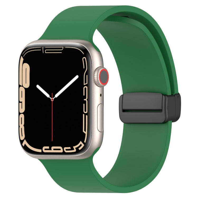 Bracelet de montre en silicone lisse à boucle noire magnétique, For Apple Watch Ultra 49mm, For Apple Watch Series 8&7 45mm, For Apple Watch Series 8&7 41mm