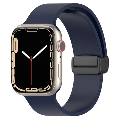 Bracelet de montre en silicone lisse à boucle noire magnétique, For Apple Watch Ultra 49mm, For Apple Watch Series 8&7 45mm, For Apple Watch Series 8&7 41mm