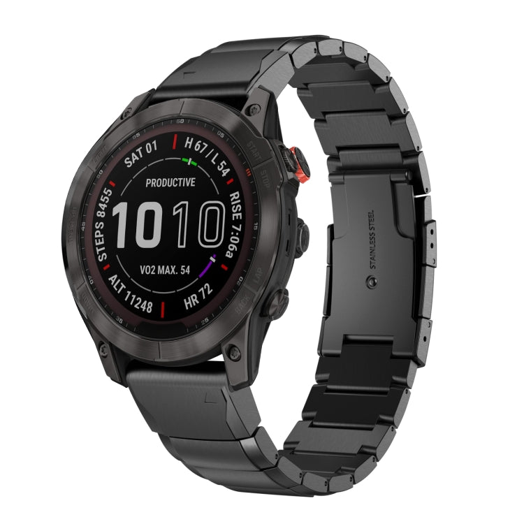 Bracelet de montre en acier inoxydable écaille de tortue 22 mm, For Garmin Fenix 7, For Garmin Fenix 7 Solar, For Garmin Fenix 7 Sapphire Solar, For Garmin EPIX Gen 2, For Garmin Approach S62, For Garmin Fenix 6 GPS, For Garmin Fenix 6 Pro GPS         ...